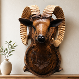 3D Faux Ram Head Wall Decor Statue