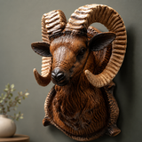 3D Faux Ram Head Wall Decor Statue
