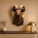 3D Faux Ram Head Wall Decor Statue