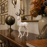 Premium Fiber Glass White Deer Showpiece