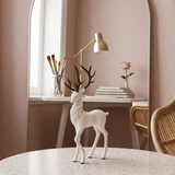 Premium Fiber Glass White Deer Showpiece