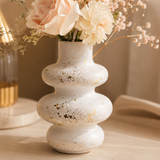 Textured White Ceramic Vase