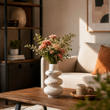 Textured White Ceramic Vase