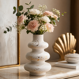 Textured White Ceramic Vase