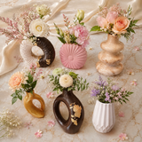Mini Ceramic Vases Set of 6 for Living Room Decor