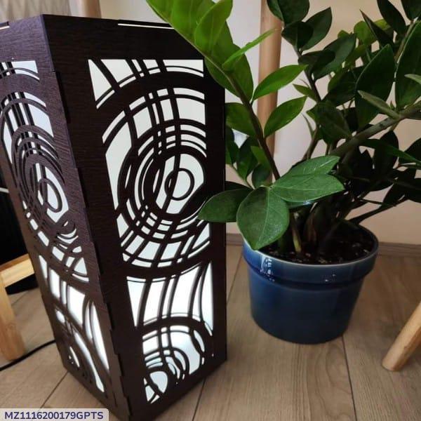 3D Laser Cutting Wooden side table Lamp