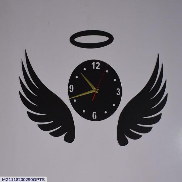 Angel Wing Calligraphy Art Analogue Wall Clock