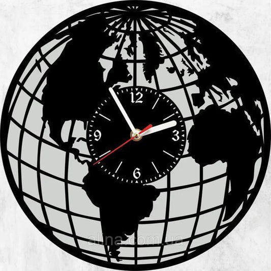 World Map Analogue Wall Clock