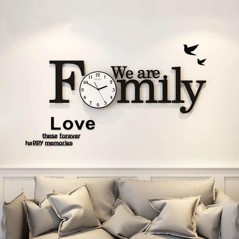 We Are Family Wooden 3D DIY Wall Clock