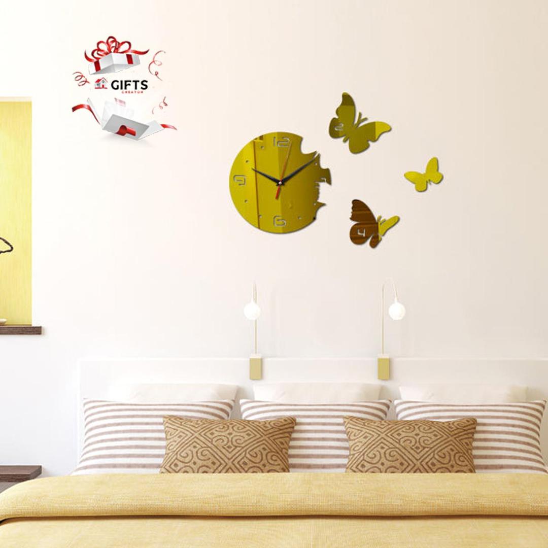 Charming Butterfly Design 3D Wall Clock