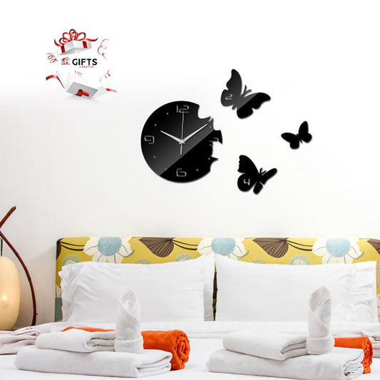 Charming Butterfly Design 3D Wall Clock