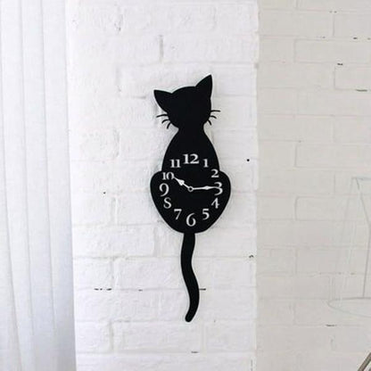 Cat shaped Analogue Wall Clock