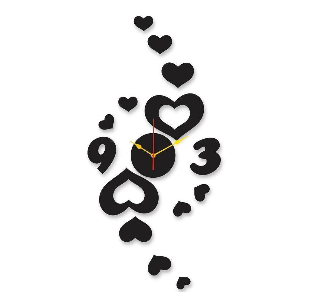 Heart Shape Design Analogue Wall Clock