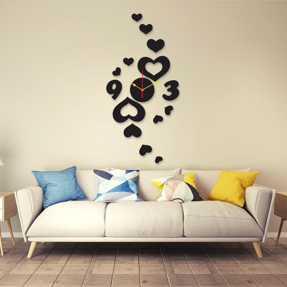 Heart Shape Design Analogue Wall Clock