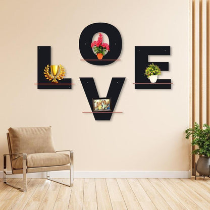 Love Alphabets Wall Hanging Shelves, Pack of 4