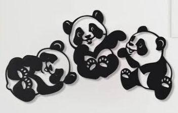 Modern Panda Wall Art, Pack Of 3