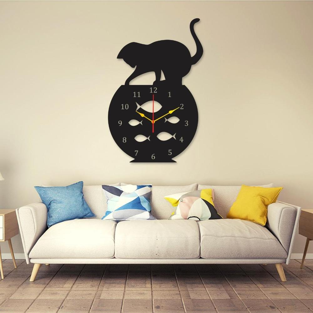 Cat Round Analogue Wall Clock