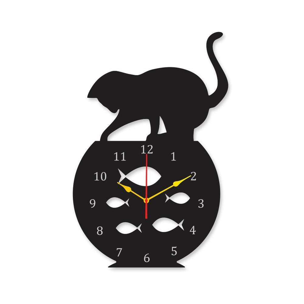 Cat Round Analogue Wall Clock