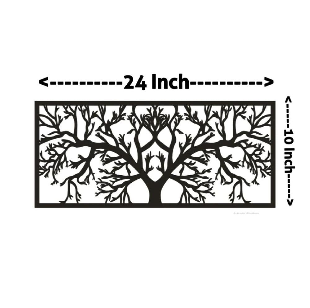 Wood Tree Wall Hanging, Pack of 4